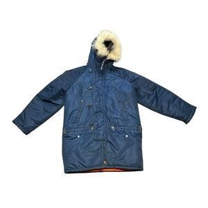 Golden Fleece Type N-3B Flying Man's Jacket Navy Snorkel Parka Fur  Sz 38 Blue